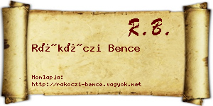 Rákóczi Bence névjegykártya